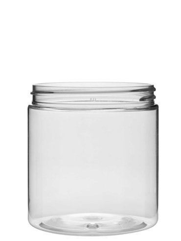 Cylindrical jar 250ml 70CT PET clear brickpack